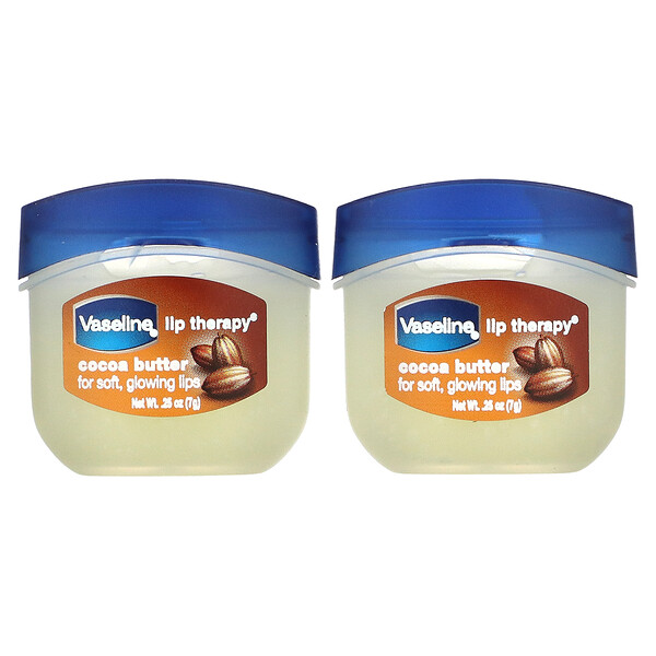 Lip Therapy, Масло какао, 2 упаковки по 0,25 унции (7 г) каждая Vaseline