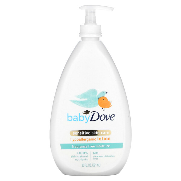 Baby, Sensitive Skin Care, Hypoallergenic Lotion, Fragrance Free, 20 fl oz (591 ml) Dove