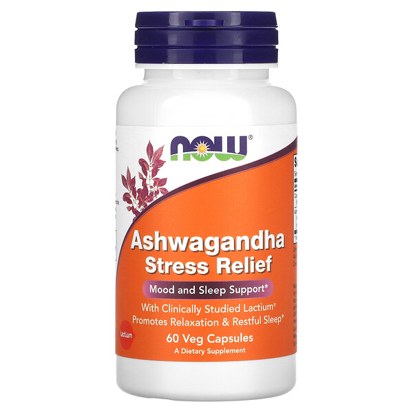 Ashwagandha Stress Relief, 60 Veg Capsules NOW Foods