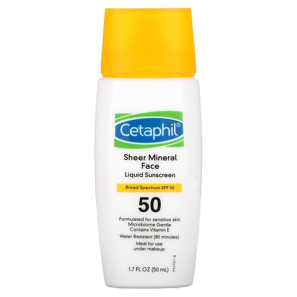 Sheer Mineral Face Liquid Sunscreen, SPF 50, 1.7 fl oz (50 ml) Cetaphil