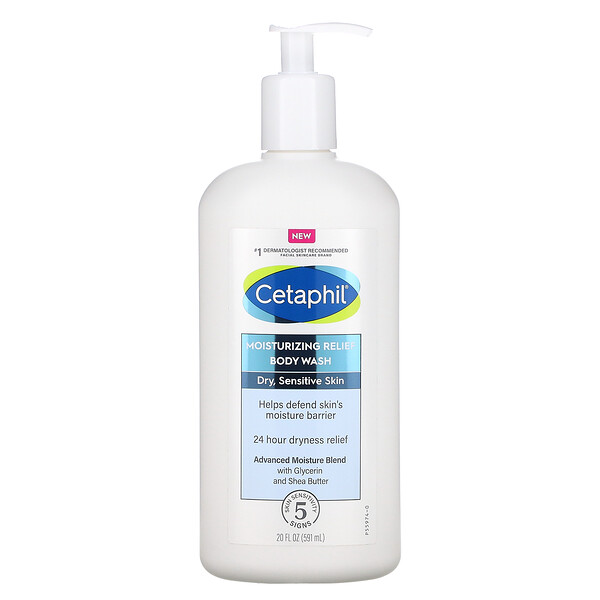 Moisturizing Relief Body Wash, Dry, Sensitive Skin, 20 fl oz (591 ml) Cetaphil