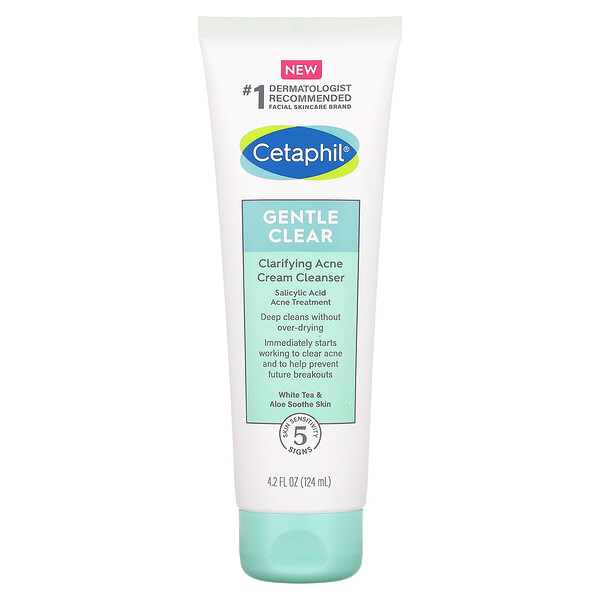 Gentle Clear, Clarifying Acne Cream Cleanser, 4.2 fl oz (124 ml) Cetaphil