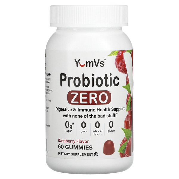 Пробиотик Zero, малина, 60 жевательных конфет YumV's