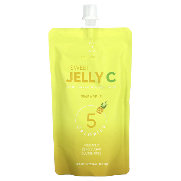 Sweet Jelly C, Желейный напиток из конжака на растительной основе, ананас, 5,02 жидких унции (150 мл) EVERYDAZE