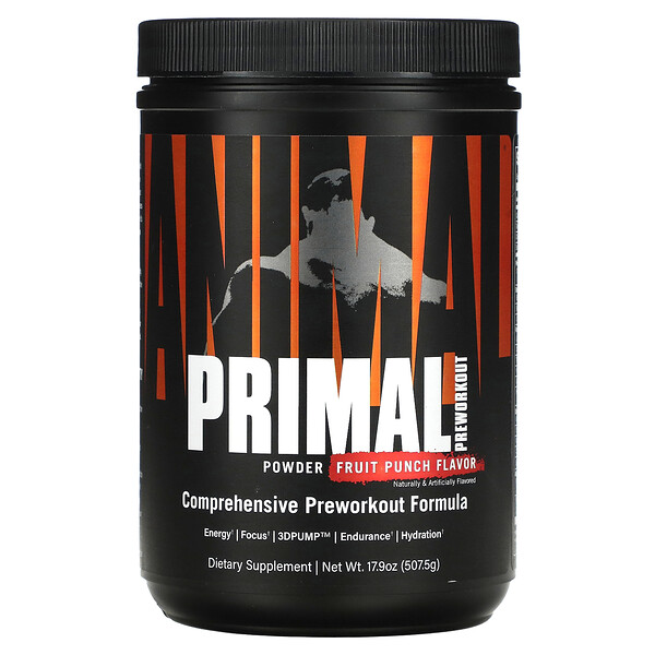 Animal Primal Powder, Preworkout, Fruit Punch, 17.9 oz (507.5 g) Animal