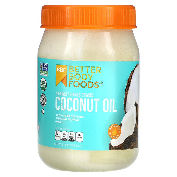 Органическое кокосовое масло, рафинированное - 458 мл - Betterbody Betterbody