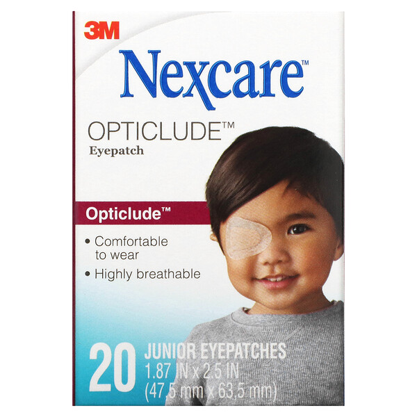 Opticlude Junior Eyepatch, 20 патчей для глаз Nexcare