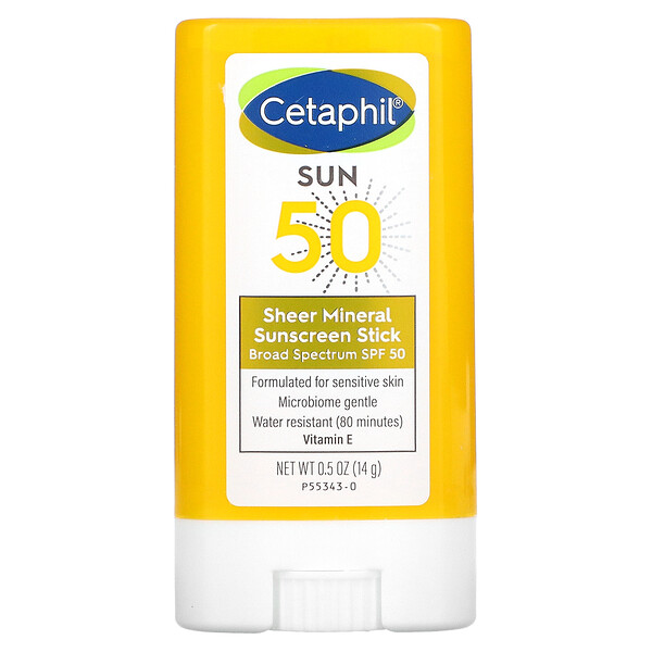 Sheer Mineral Sunscreen Stick, SPF 50, 0.5 oz (14 g) Cetaphil