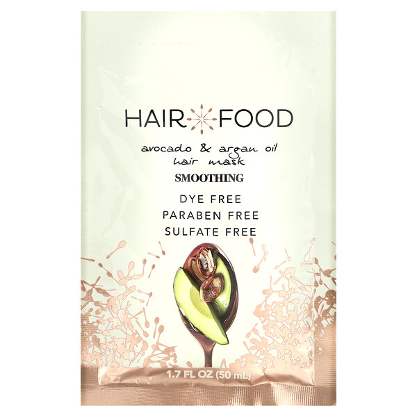Маска для волос, масло авокадо и арганы, 1,7 жидк. унции (50 мл) Hair Food