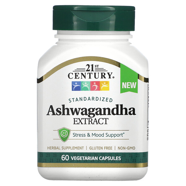 Standardized Ashwagandha Extract, 60 Vegetarian Capsules 21st Century