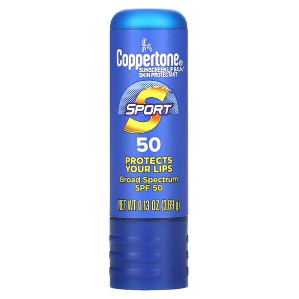 Sport, Солнцезащитный бальзам для губ, SPF 50, 0,13 унции (3,69 г) Coppertone