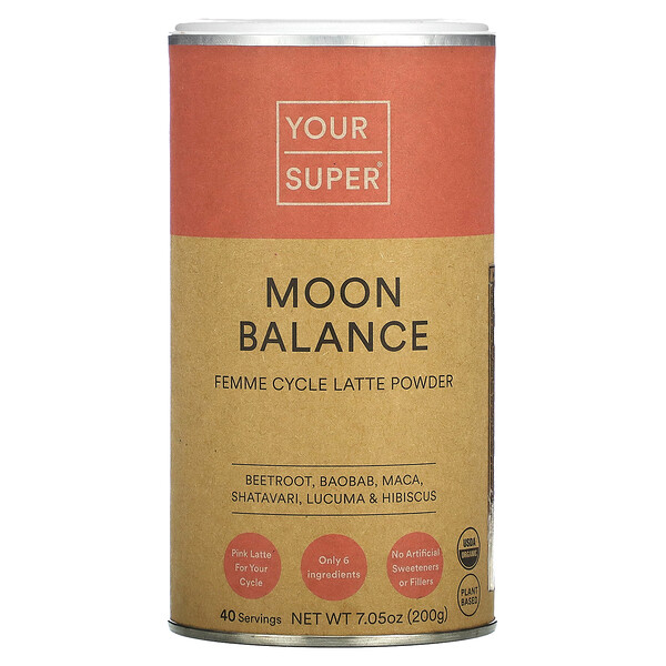 Moon Balance, Порошок Femme Cycle Latte, 7,05 унции (200 г) Your Super