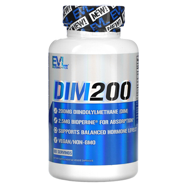 DIM 200, 200 мг, 60 растительных капсул EVLution Nutrition