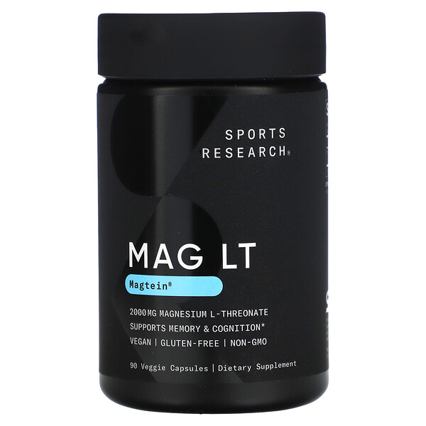 MAG LT, Магтеин, 2000 мг, 90 растительных капсул (666 мг в капсуле) Sports Research
