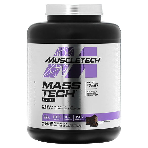 Mass Tech Elite, Chocolate Fudge Cake, 6 lbs (2.72 kg) Muscletech