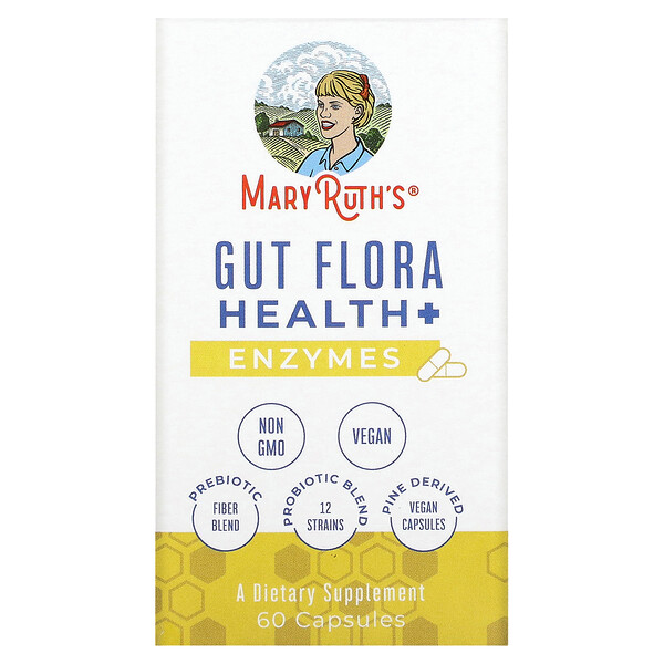 Gut Flora Health + Enzymes, 60 Capsules (Капсулы) MaryRuth's