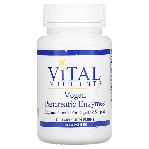Веганские ферменты поджелудочной - 90 капсул - Vital Nutrients Vital Nutrients