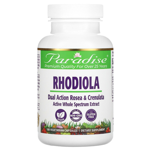 Rhodiola , 180 Vegetarian Capsules Paradise Herbs
