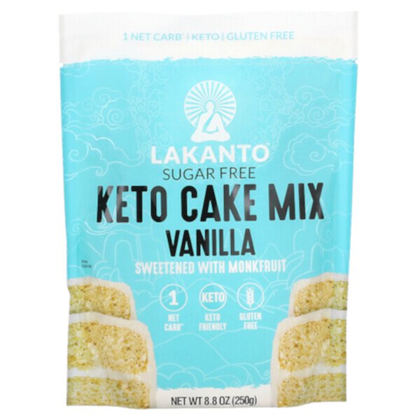 Keto Cake Mix, ваниль, 8,8 унции (250 г) Lakanto