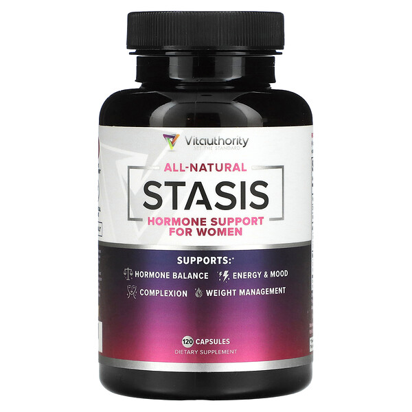 Натуральная гормональная поддержка для женщин Stasis, 120 капсул Vitauthority