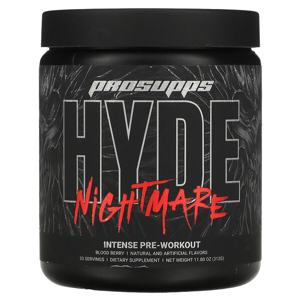 Hyde Nightmare, Интенсивная предварительная тренировка, кровавая ягода, 11 унций (312 г) ProSupps