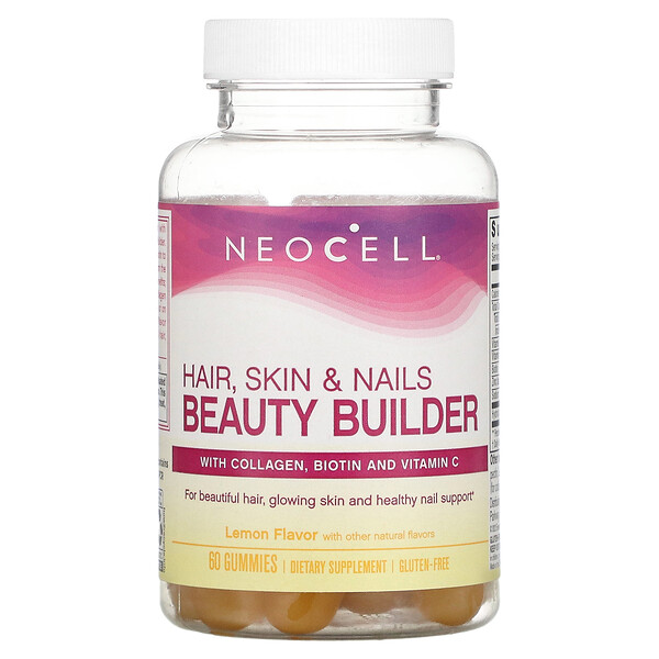 Средство для красоты волос, кожи и ногтей, лимон, 60 жевательных конфет Neocell