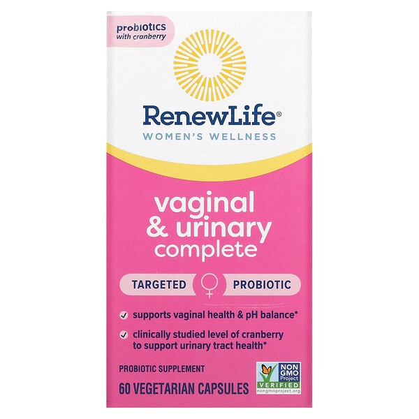 Women's Wellness, Комплекс для вагинальной и мочевой системы, 60 вегетарианских капсул Renew Life