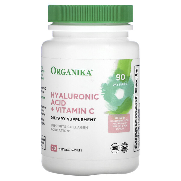 Гиалуроновая кислота + витамин С, 90 вегетарианских капсул Organika