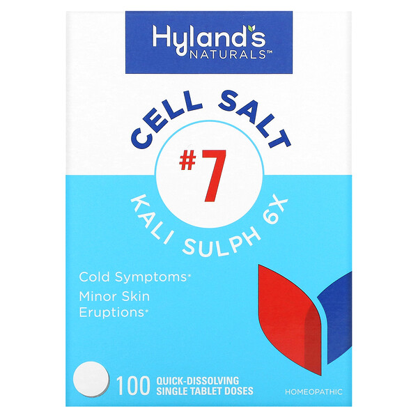 Клеточная соль #7, Кали Сульф 6X, 100 быстрорастворимых таблеток Hyland's