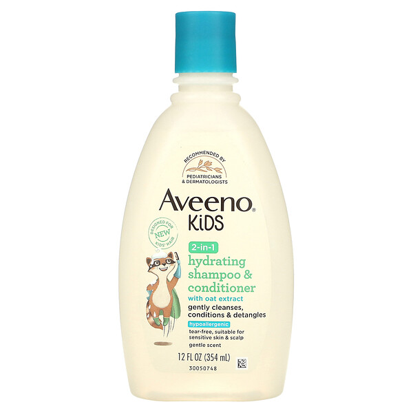 Kids, 2-in-1 Hydrating Shampoo & Conditioner with Oat Extract, 12 fl oz (354 ml) Aveeno