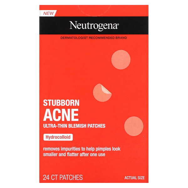 Ультратонкие пластыри от прыщей Stubborn Acne, 24 штуки Neutrogena