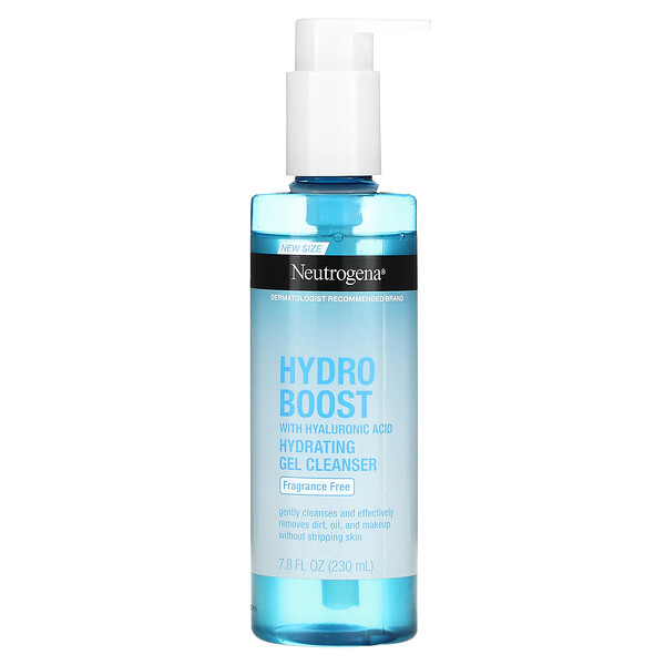 Hydro Boost with Hyaluronic Acid, Hydrating Gel Cleanser, Fragrance Free, 7.8 fl oz (230 ml) Neutrogena