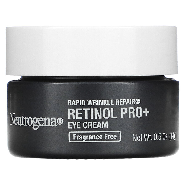 Rapid Wrinkle Repair, Retinol Pro+ Eye Cream, Fragrance Free, 0.5 oz (14 g) Neutrogena