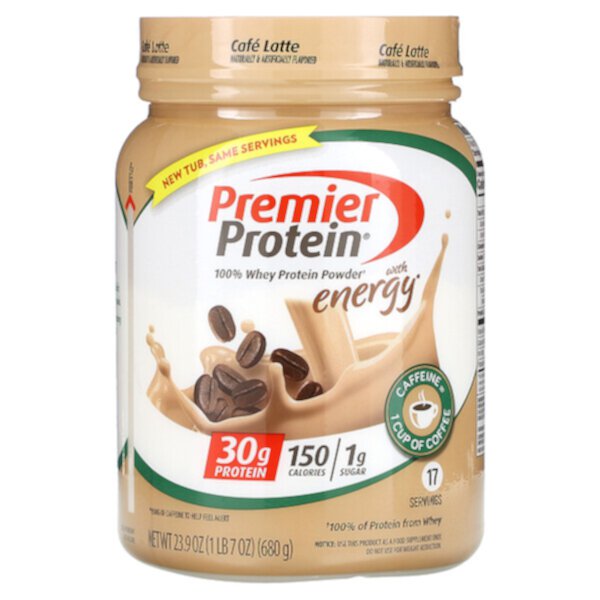 Сывороточный протеин 100% с энергией, вкус Кафе Латте, 680 г Premier Protein