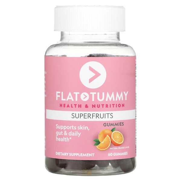 Superfruits, Натуральный апельсин, 60 жевательных конфет Flat Tummy