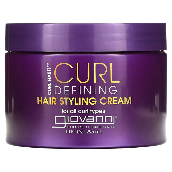 Curl Habit, Крем для укладки волос, придающий форму локонам, для всех типов локонов, 10 жидких унций (295 мл) Giovanni