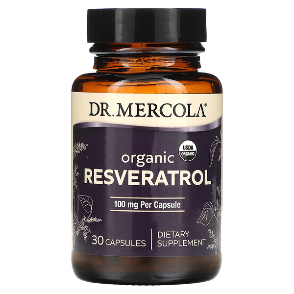 Органический ресвератрол, 100 мг, 30 капсул Dr. Mercola