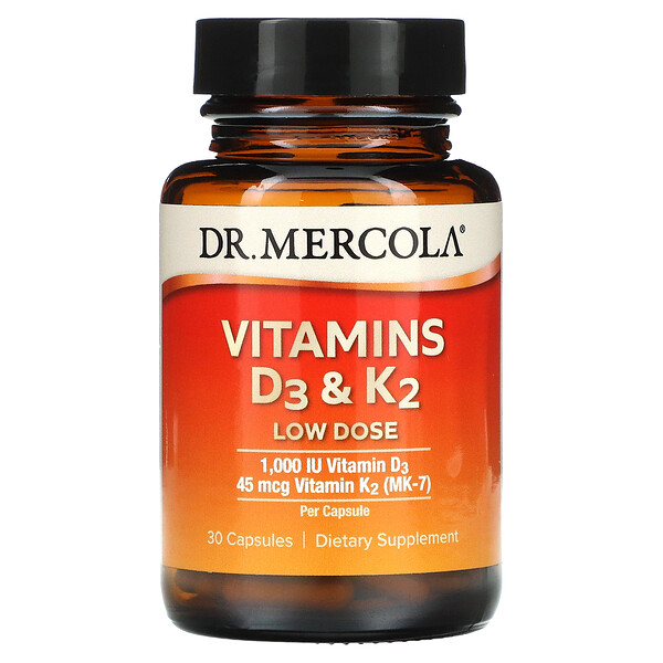 Vitamins D3 & K2 Low Dose, 30 Capsules Dr. Mercola