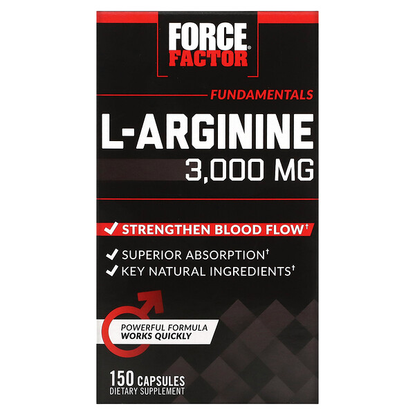 L-аргинин, 600 мг, 150 капсул Force Factor