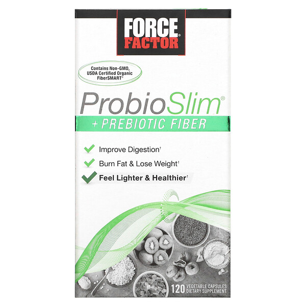 ProbioSlim, + пребиотическая клетчатка, 120 растительных капсул Force Factor