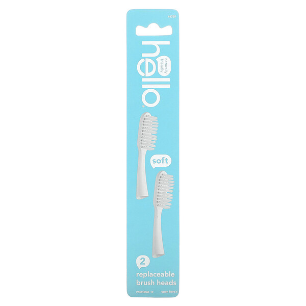 Replaceable Brush Heads, Soft, 2 Pack Hello