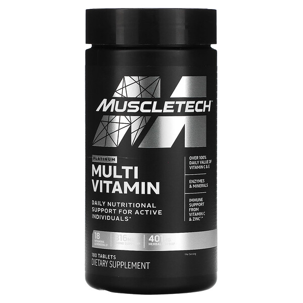 Platinum Multi Vitamin, 180 Tablets Muscletech