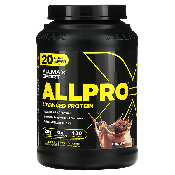 Sport, ALLPRO Advanced Protein, Chocolate, 3.2 lb (Фунты) (1,453 g) ALLMAX