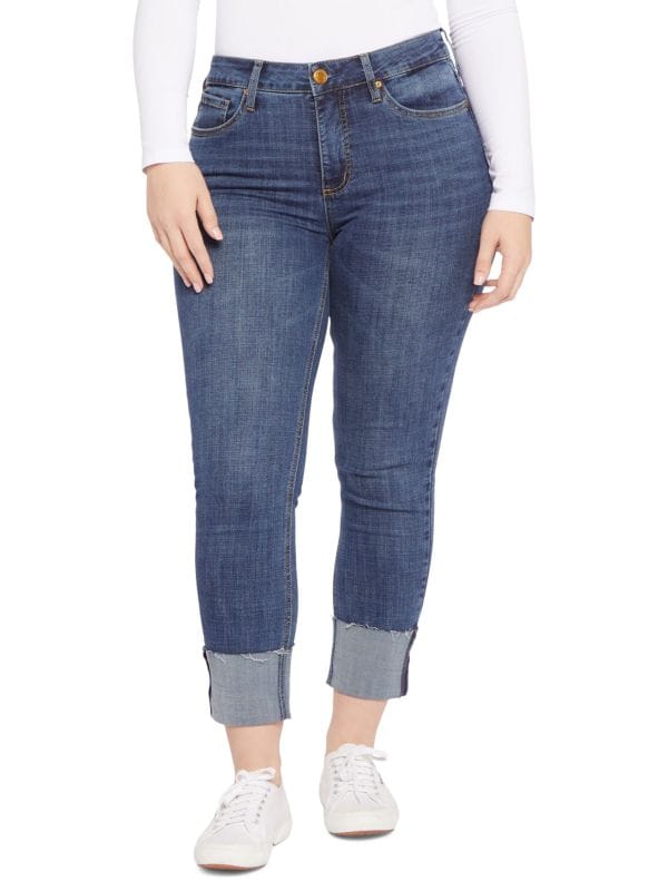 Узкие прямые укороченные джинсы с высокой посадкой Seven7