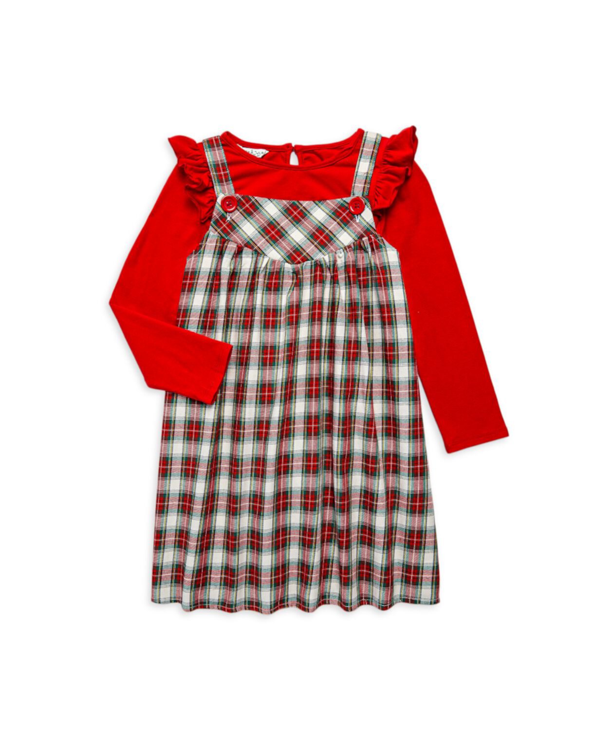 Маленькая девочка&#8217;s &amp; Клетчатое платье из двух частей для девочки &amp; Верхний набор Pippa & Julie