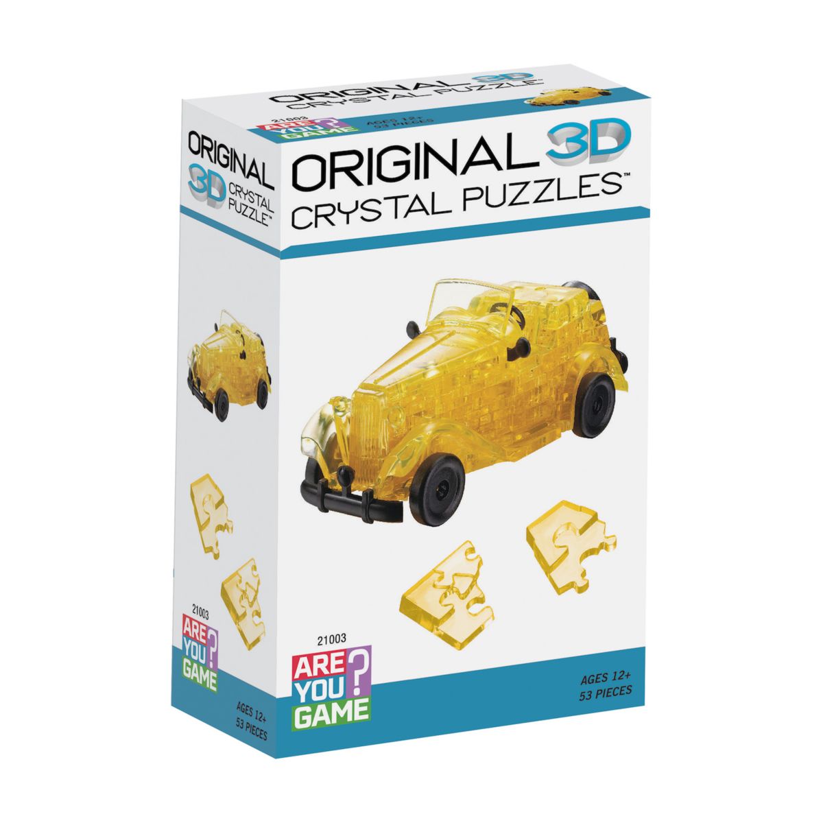 3D Crystal Puzzle - Классический автомобиль (желтый): 53 шт. Areyougame