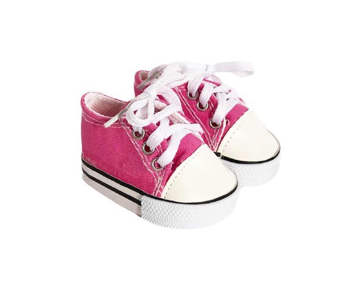 Ярко-розовые кроссовки из плотной ткани на рост 18 # 34; Модные куклы для девочек MBD
