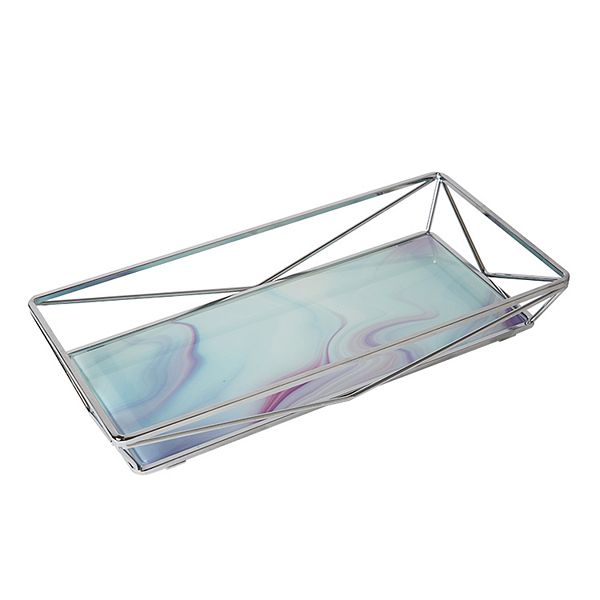 Home Details Marble Metallic Agate Design Geometric Vanity Tray Home Details