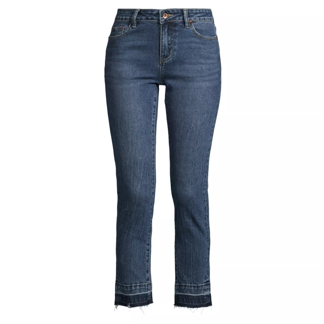 Эластичные узкие укороченные джинсы со средней посадкой Denim Bay