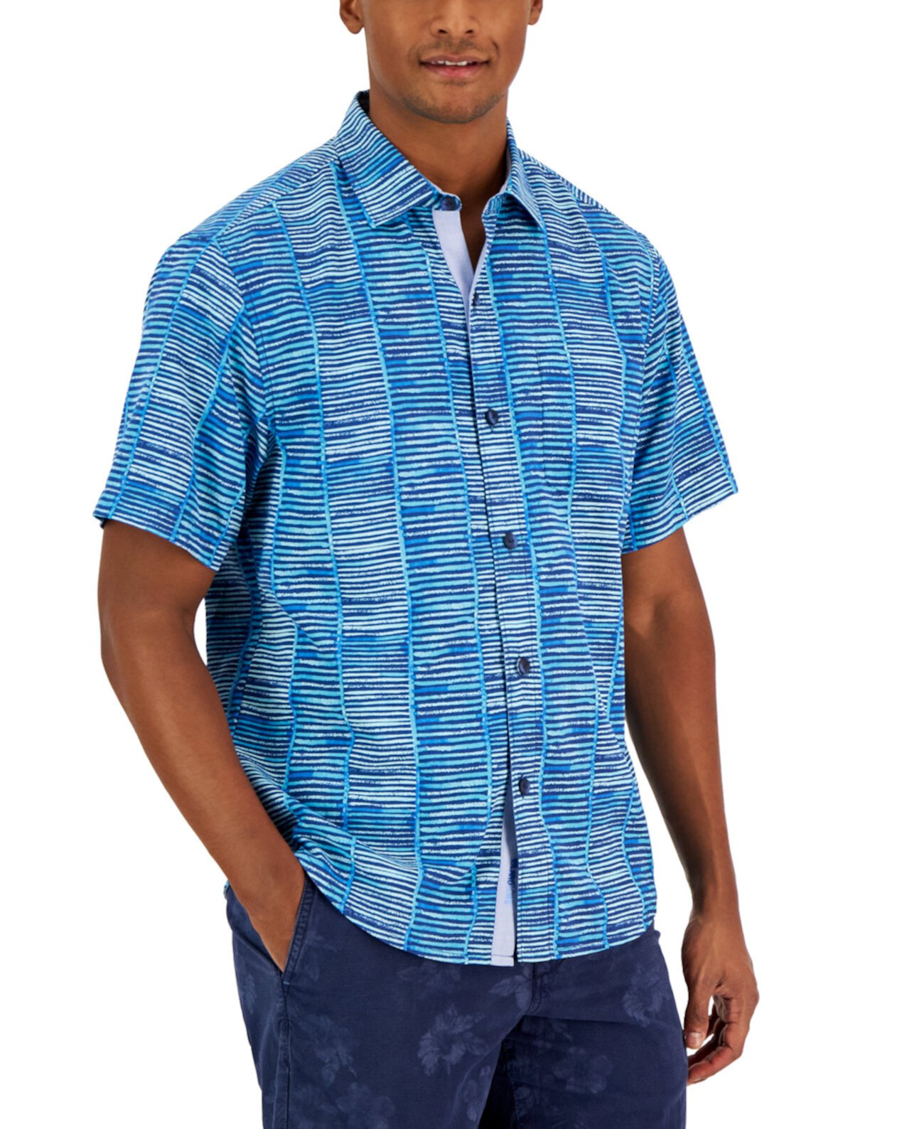 Мужская бамбуковая пляжная рубашка в полоску Tommy Bahama